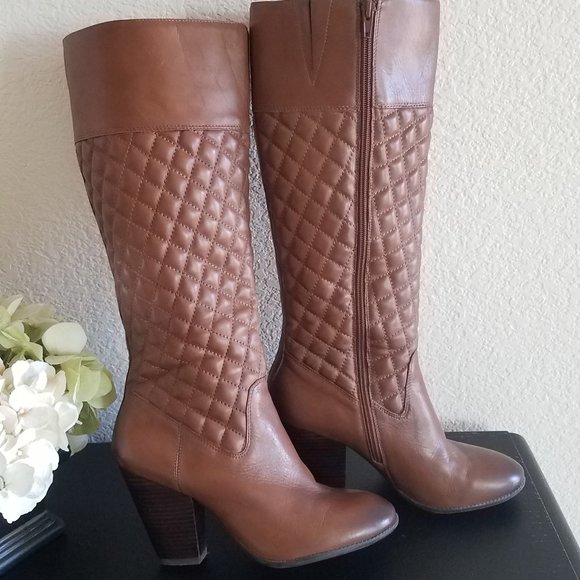 SIZE 9 Sole Society Quilted Brown Leather Boots EUC, "Bryan" - Picture 5 of 13